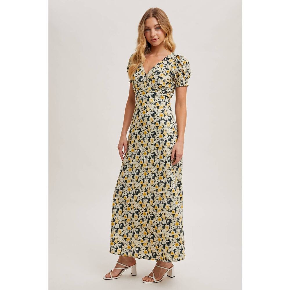 FLORAL PRINT WRAP MAXI SUN DRESS-SMALL - Picture 5 of 7